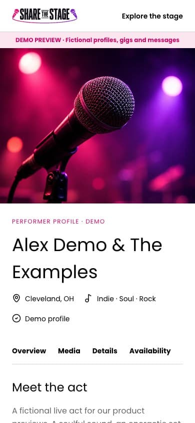 A performer's profile